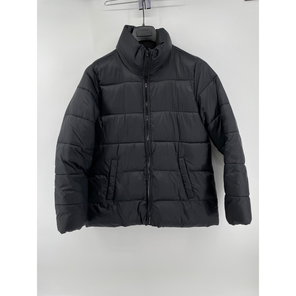 Old Navy Puffer‎ Jacket Womens Size Medium Black Quilted Full Zip Funnel Neck